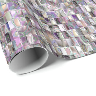 Mosaisk design i ett Pearly pastellfärgat mönster Presentpapper