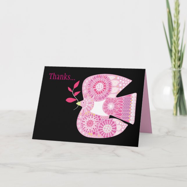 MOSAISK DUVA av det bat mitzvah tackkortet för Tack Kort (Framsida)