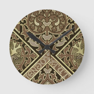 Mosaisk ecklesiastisk tapetdesign rund klocka