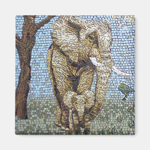 Mosaisk elefant magnet
