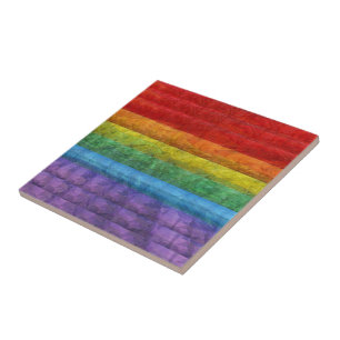 Mosaisk gay prideflagga för regnbåge kakelplatta
