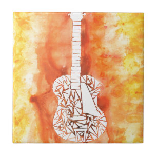 Mosaisk gitarr kakelplatta