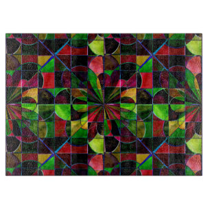 Mosaisk Glass skärbräda för färgrik målat gla