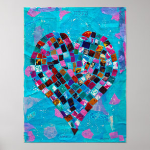 Mosaisk hjärtaCollage Poster