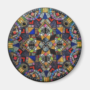 Mosaisk Mandalamagnet för målat glass Magnet