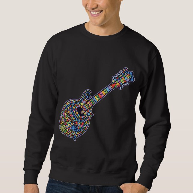 Mosaisk Mandolin Långärmad Tröja (Framsida)