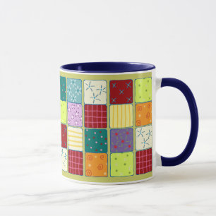 Mosaisk mönstermugg för gullig nätt Patchwork Mugg