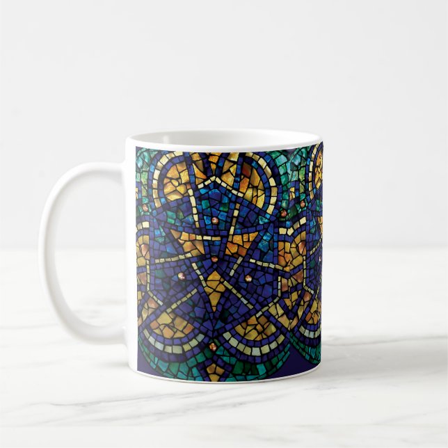 Mosaisk mugg "Kaleidoscope " för målat glass, (Vänster)