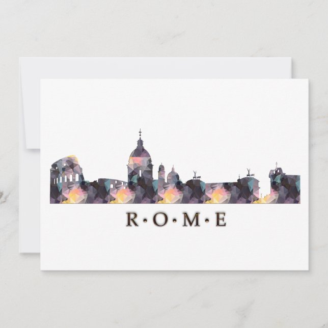 Mosaisk Silhouette av Rome horisont Inbjudningar (Framsida)