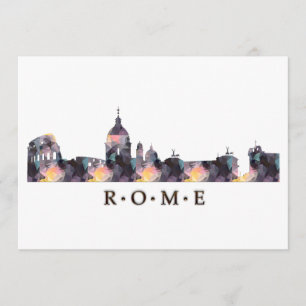 Mosaisk Silhouette av Rome horisont Inbjudningar