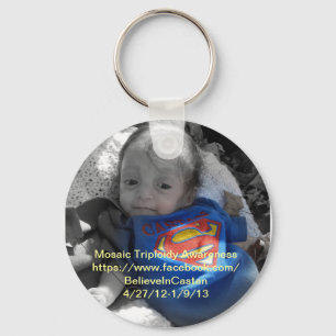 Mosaisk Triploidy medvetenhetkeychain Nyckelring