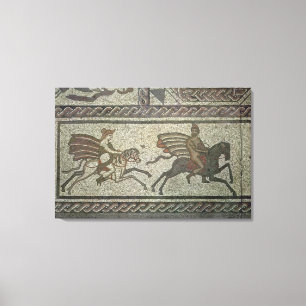 Mosaisk trottoar från den romerska villan på low canvastryck