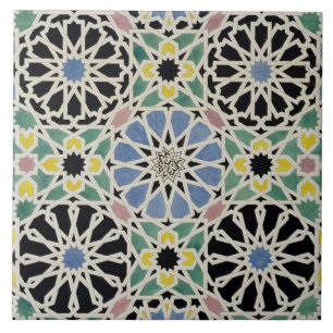 Mosaisk trottoar i Alhambraen, från 'araben Kakelplatta