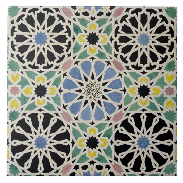 Mosaisk trottoar i Alhambraen, från 'araben Kakelplatta (Framsidan)
