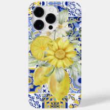 Mosaiska blommor i blått och Gult