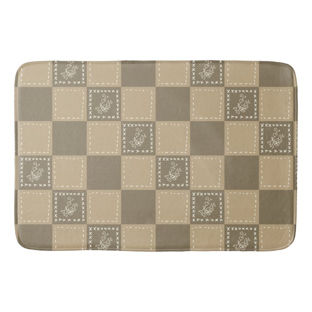 Mosaiska doodelblommor badrumsmatta (Framsidan)