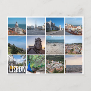 Mosaiska foton från Lissabon i Portugal Vykort