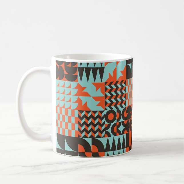 Mosaiska geometriska plattor, sömlös elegant mönst kaffemugg (Vänster)