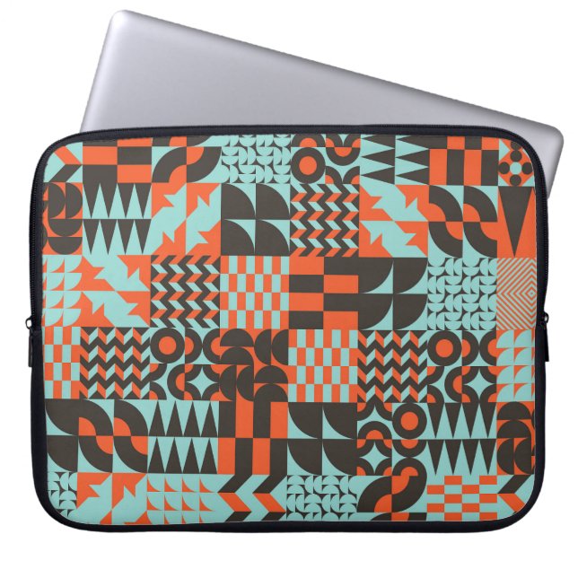 Mosaiska geometriska plattor, sömlös elegant mönst laptop fodral (Framsidan)
