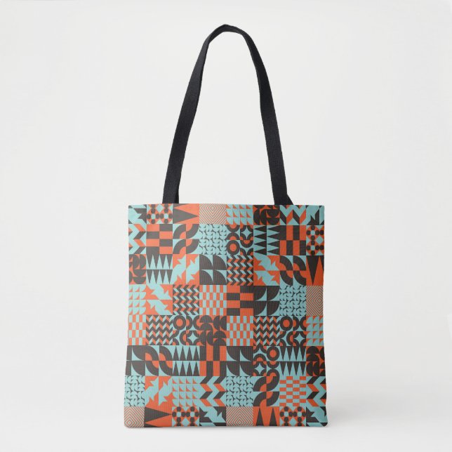 Mosaiska geometriska plattor, sömlös elegant mönst tygkasse (Framsida)