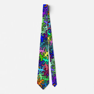 Mosaiskt Geckosmönster - mång- kulört Slips