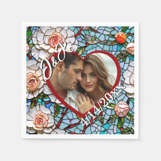 Mosaiskt glasaktigt och Tile Bröllop Personlig Pappersservett