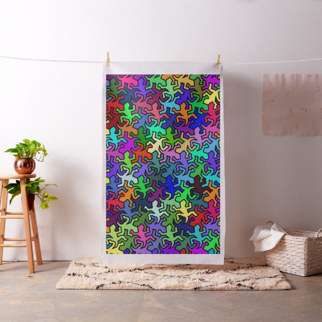 Mosaiskt kulört Geckosmönster - Tyg (In Situ)