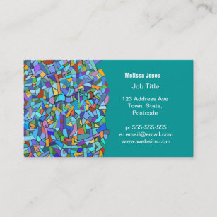 Mosaiskt mönster för abstrakt färgrika blått visitkort