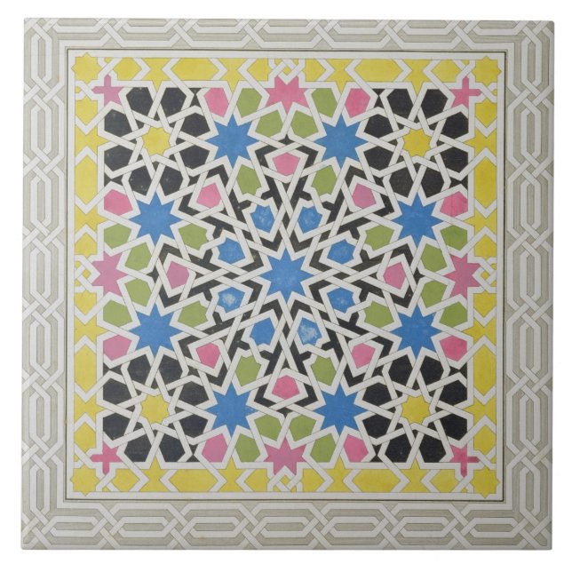 Mosaiskt mönster från Alhambra, från "Arabien Kakelplatta (Framsidan)