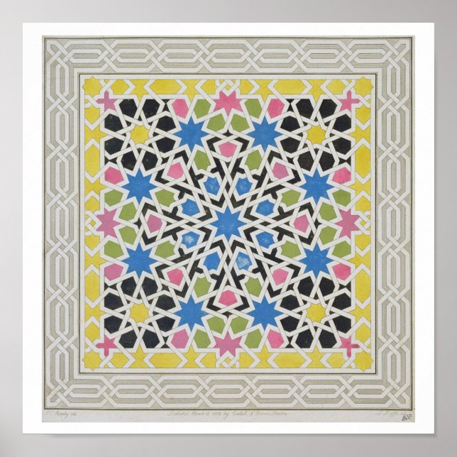 Mosaiskt mönster från Alhambra, från "Arabien Poster (Framsidan)