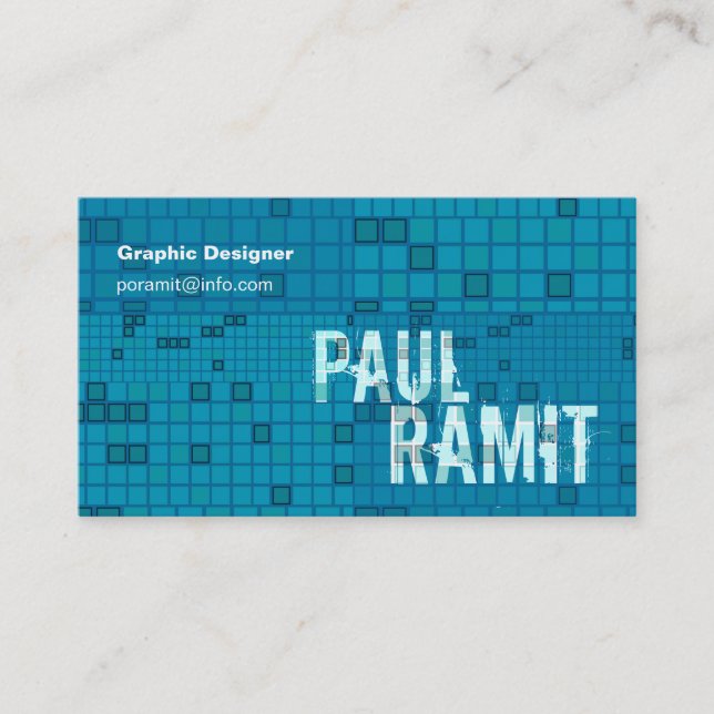 Mosaiskt öga för Retro havblått som fångar Visitkort (Framsida)