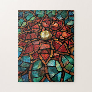 Mosaiskt pussel "lotusblommar " för målat glass,