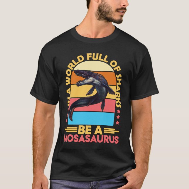 Mosasaurus Dino PreHistorik Dinosaur 6 T Shirt (Framsida)