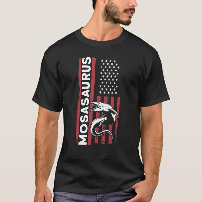 Mosasaurus Dino Prehistorisk Dinosaur T Shirt (Framsida)