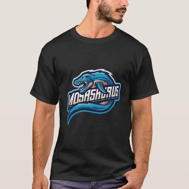Mosasaurus Dinosaur Aquatic Squamate Reptiles T Shirt (Framsida)
