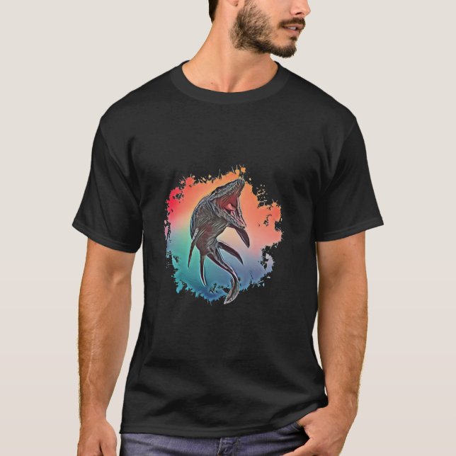 Mosasaurus Dinosaur Motif förhistorisk predator Di T Shirt (Framsida)