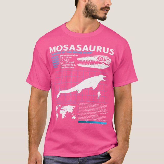 Mosasaurus Fact Lakan Dinosaur Facts T Shirt (Framsida)