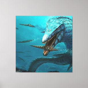 Mosasaurus-jakt Canvastryck