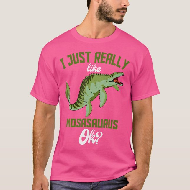 Mosasaurus PreHistorius Aquatic Dinosaur Paleontol T Shirt (Framsida)
