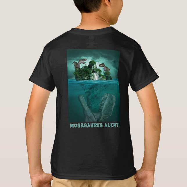 Mosasaurus Varning! Jurassic World Dino T-Shirt (Baksida)