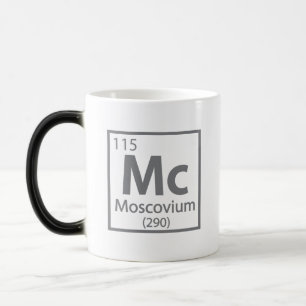 Moscovium - ryska vetenskapen Periodic Bord Magisk Mugg