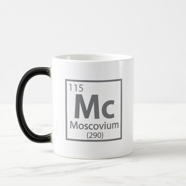 Moscovium - ryska vetenskapen Periodic Bord Magisk Mugg (Vänster)