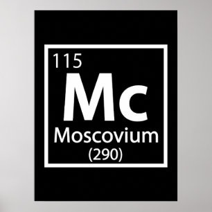 Moscovium - ryska vetenskapen Periodic Bord Poster