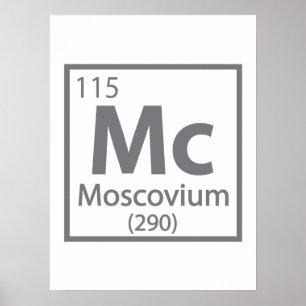 Moscovium - ryska vetenskapen Periodic Bord Poster