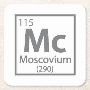 Moscovium - ryska vetenskapen Periodic Bord Underlägg Papper Kvadrat
