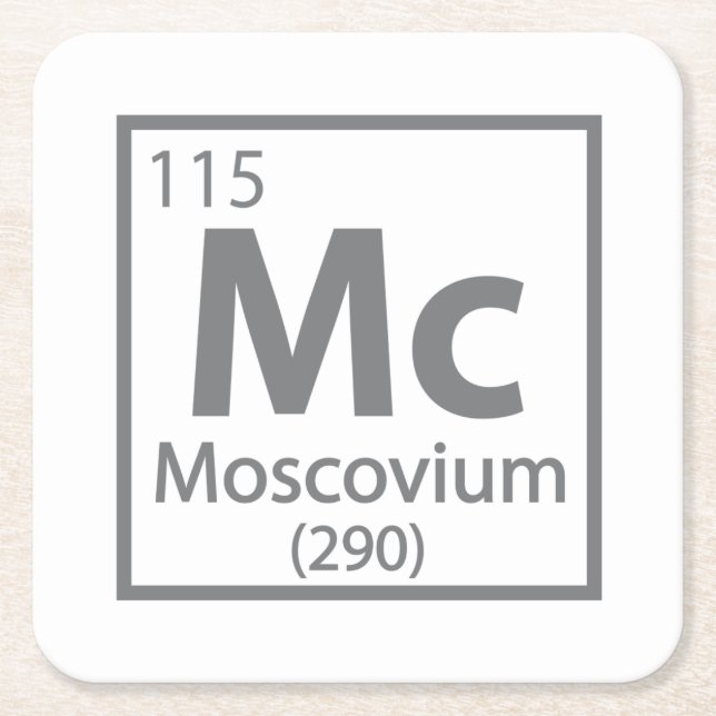 Moscovium - ryska vetenskapen Periodic Bord Underlägg Papper Kvadrat (Framsidan)