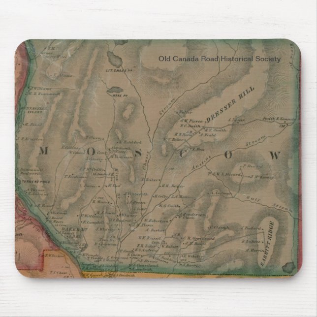Moscow Maine 1860 karta - Mousepad Musmatta (Framsidan)