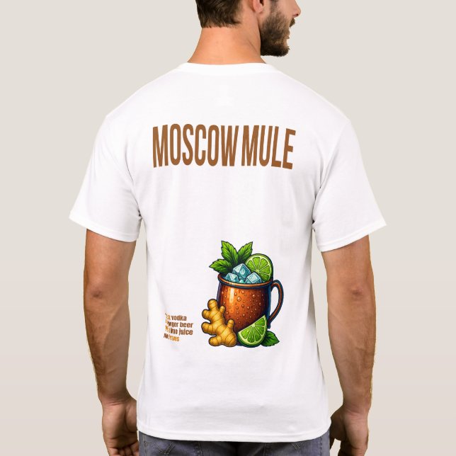 Moscow Mule T-Shirt – Classic Copper Mug Cocktail (Baksida)