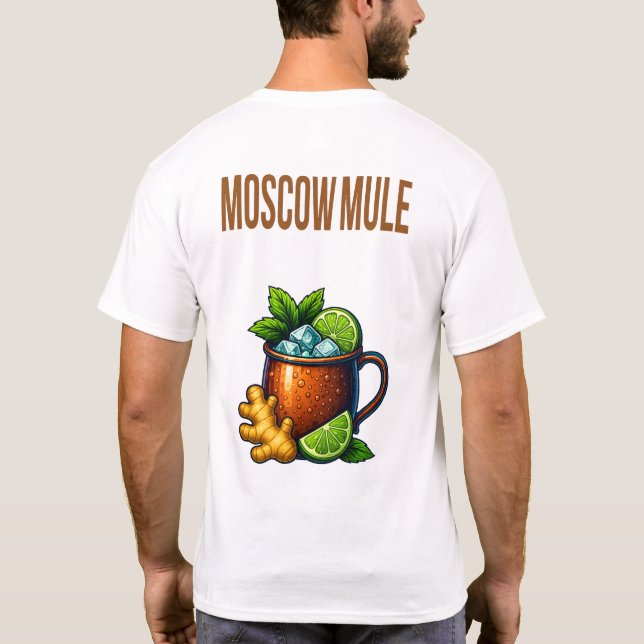 Moscow Mule T-Shirt – Classic Copper Mug Cocktail (Baksida)