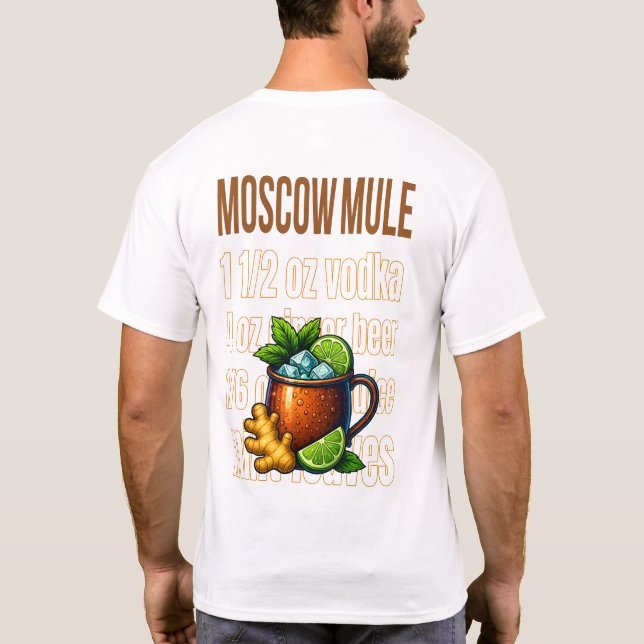Moscow Mule T-Shirt – Classic Copper Mug Cocktail (Baksida)